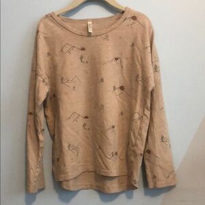 Rylee + Cru Desert Print Drop shoulder Tan Long Sleeve Tee, Unisex, 6-7Y